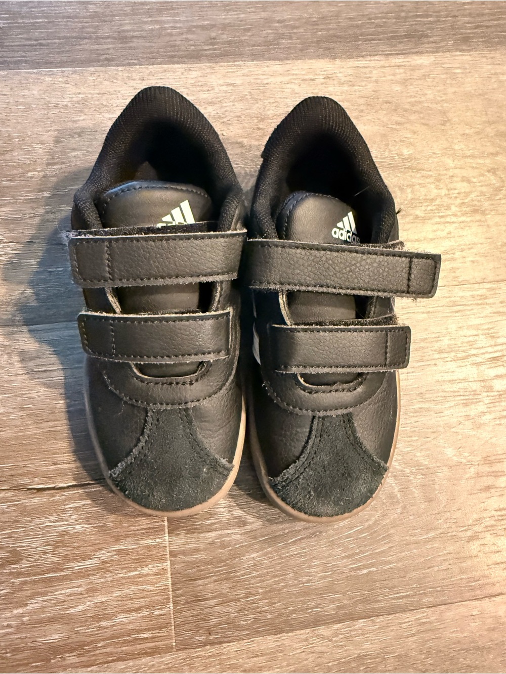 adidas Kids Black Low-Top Double-Strap Sneakers